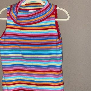 Slightly used condition// Pierre Cardin multicolored mock neck tank top